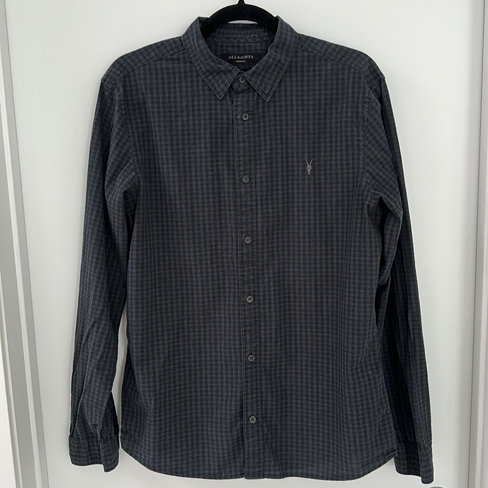 Allsaints checkered button down shirt